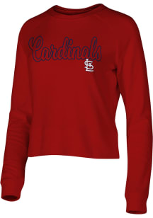 St Louis Cardinals Womens Red Colonnade Crew Sweatshirt