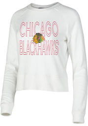 Chicago Blackhawks Womens White Colonnade Crew Sweatshirt