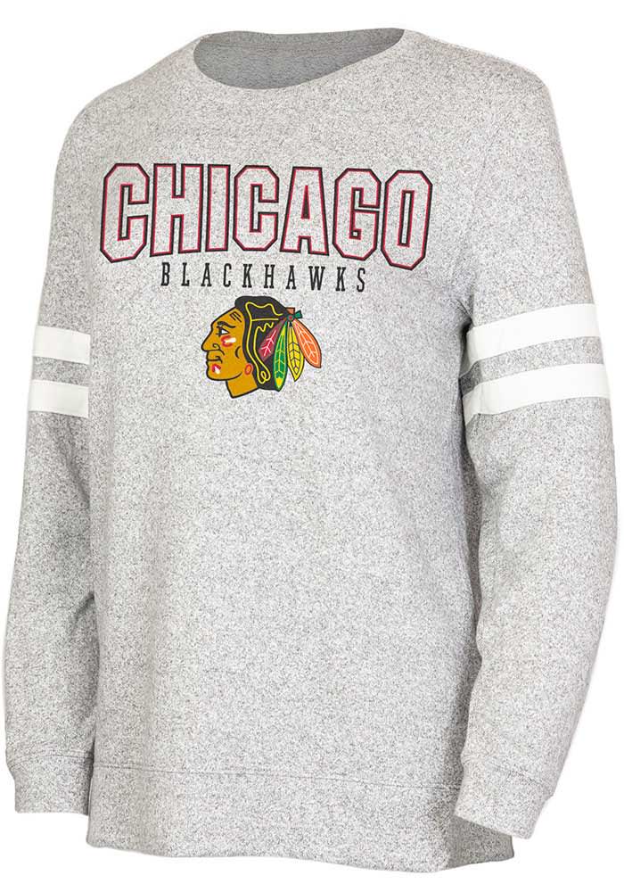 Chicago Blackhawks Womens Grey Cozy Crew Sweatshirt