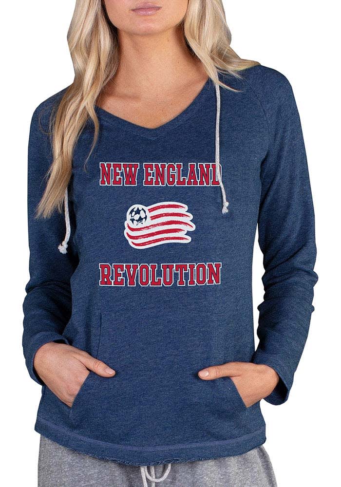 New England Revolution Womens Navy Blue Mainstream Terry Hooded Sweatshirt