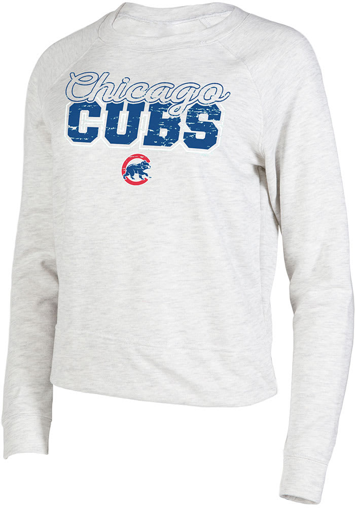 Chicago Cubs Womens Oatmeal Mainstream Crew Sweatshirt