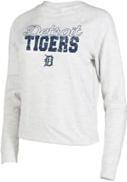 Detroit Tigers Womens Oatmeal Mainstream Crew Sweatshirt
