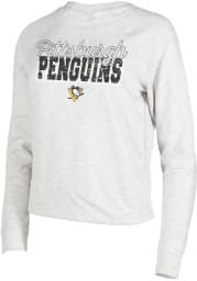 Pittsburgh Penguins Womens Oatmeal Mainstream Crew Sweatshirt