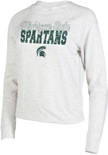Michigan State Spartans Womens Oatmeal Mainstream Crew Sweatshirt