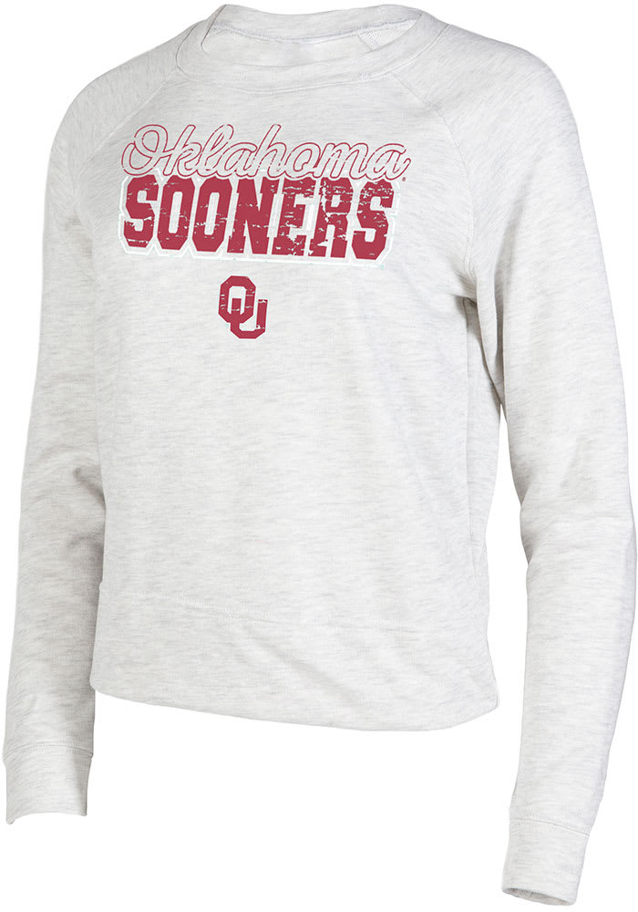 Oklahoma Sooners Womens Oatmeal Mainstream Crew Sweatshirt