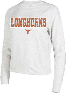 Texas Longhorns Womens Oatmeal Mainstream Crew Sweatshirt