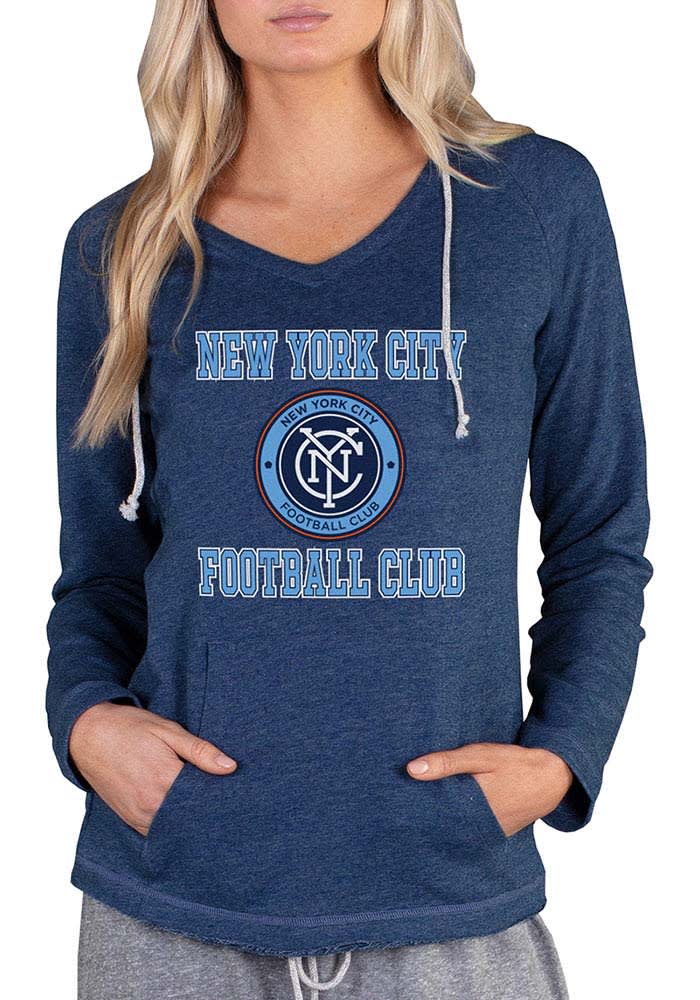 Women's Concepts Sport Navy Dallas Cowboys Mainstream Terry Long Sleeve  Hoodie T-Shirt 