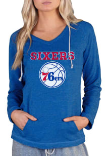 Concepts Sport Philadelphia 76ers Womens Blue Mainstream Terry Hooded Sweatshirt