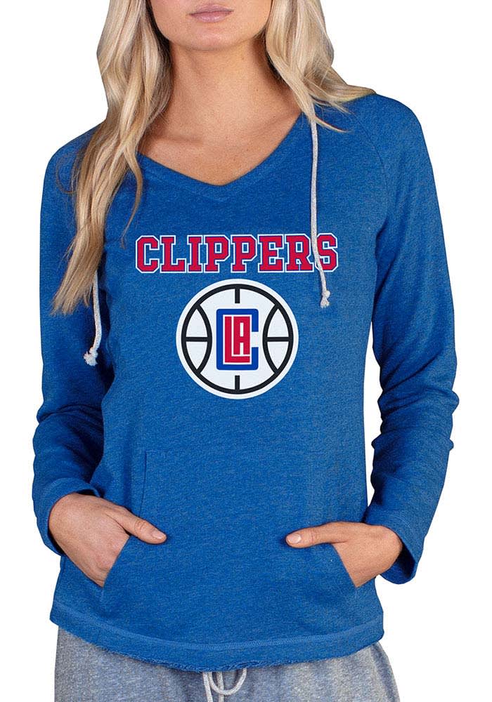 Los Angeles Clippers Womens Blue Mainstream Terry Hooded Sweatshirt