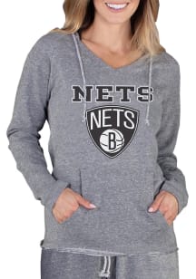 Concepts Sport Brooklyn Nets Womens Grey Mainstream Terry Hooded Sweatshirt