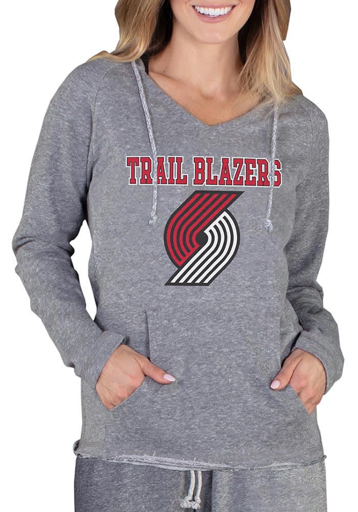 Portland Trail Blazers Womens Grey Mainstream Terry Hooded Sweatshirt