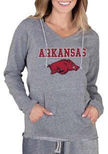 Concepts Sport Arkansas Razorbacks Womens Grey Mainstream Terry Hooded Sweatshirt