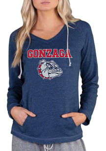Concepts Sport Gonzaga Bulldogs Womens Navy Blue Mainstream Terry Hooded Sweatshirt