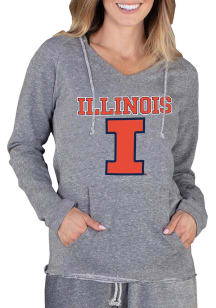 Concepts Sport Illinois Fighting Illini Womens Grey Mainstream Terry Hooded Sweatshirt