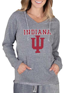 Concepts Sport Indiana Hoosiers Womens Grey Mainstream Terry Hooded Sweatshirt