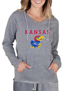 Concepts Sport Kansas Jayhawks Womens Grey Mainstream Terry Hooded Sweatshirt