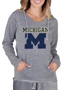 Concepts Sport Michigan Wolverines Womens Grey Mainstream Terry Hooded Sweatshirt