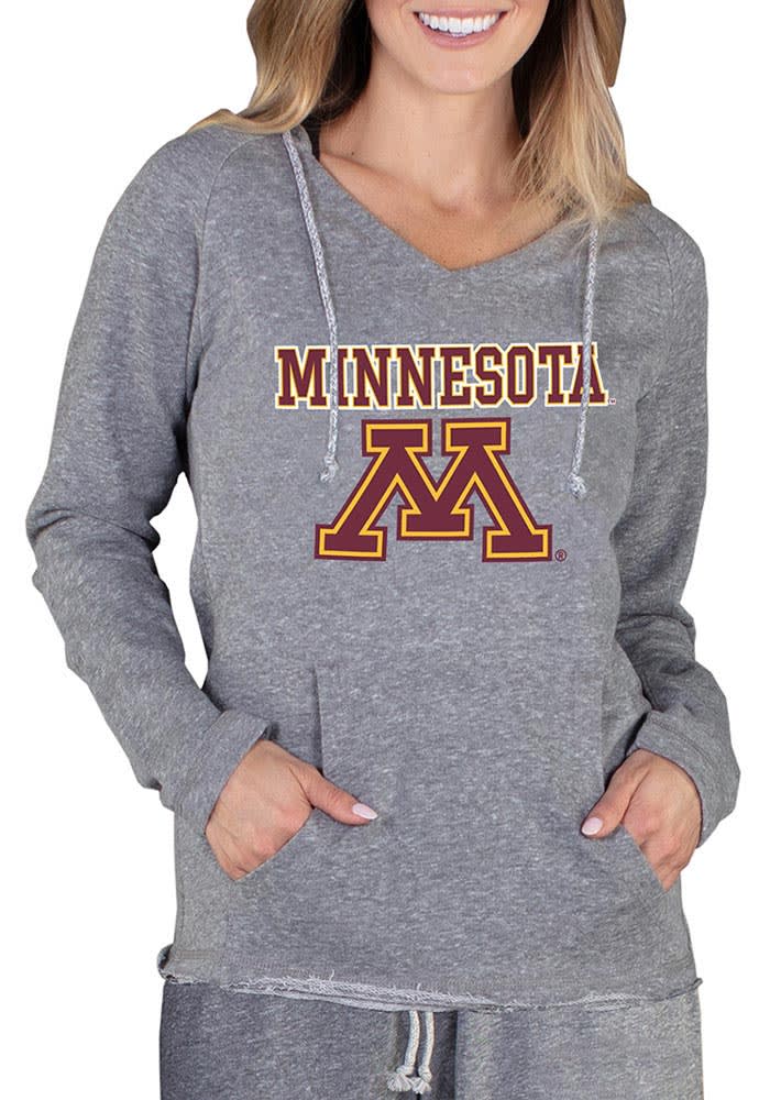 Minnesota Golden Gophers Womens Grey Mainstream Terry Hooded Sweatshirt