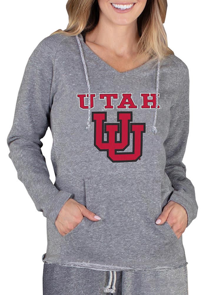 Utah Utes Womens Grey Mainstream Terry Hooded Sweatshirt