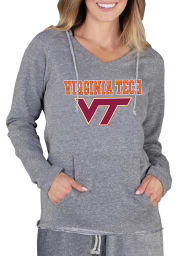 Virginia Tech Hokies Womens Grey Mainstream Terry Hooded Sweatshirt