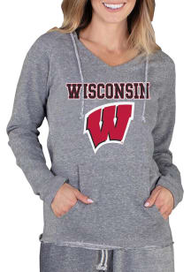 Concepts Sport Wisconsin Badgers Womens Grey Mainstream Terry Hooded Sweatshirt