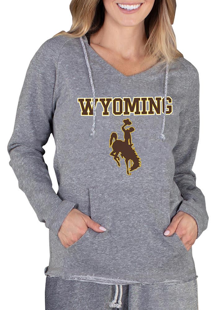 Wyoming Cowboys Womens Grey Mainstream Terry Hooded Sweatshirt