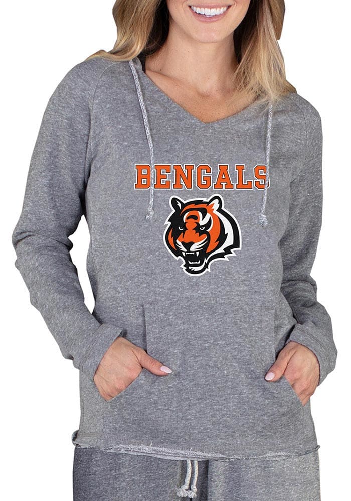 New Era Women's Cincinnati Bengals Orange Raw Edge Cropped Hoodie