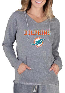 Concepts Sport Miami Dolphins Womens Grey Mainstream Terry Hooded Sweatshirt