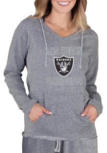 Concepts Sport Las Vegas Raiders Womens Grey Mainstream Terry Hooded Sweatshirt
