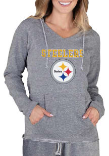 Concepts Sport Pittsburgh Steelers Womens Grey Mainstream Terry Hooded Sweatshirt