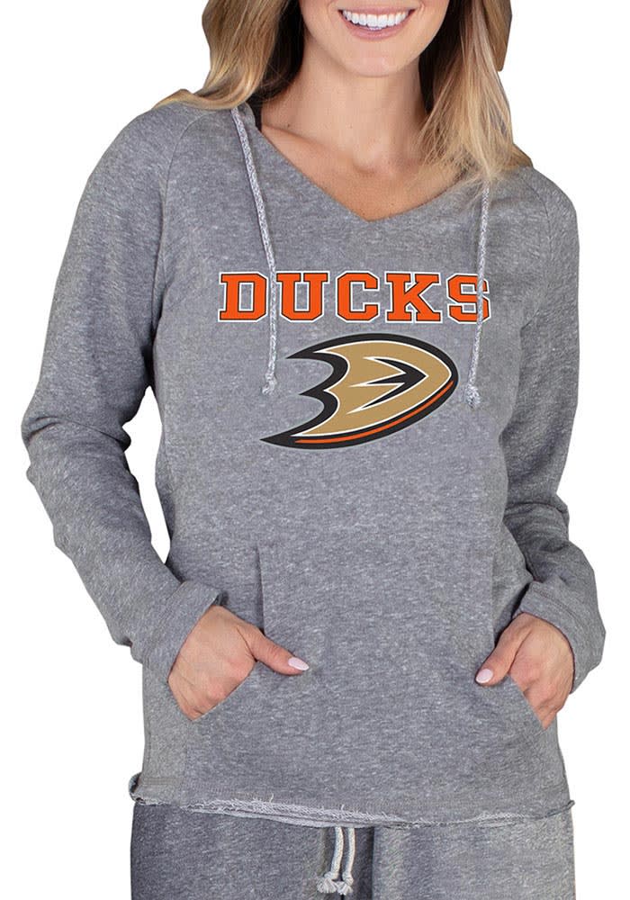 Anaheim Ducks Womens Grey Mainstream Terry Hooded Sweatshirt