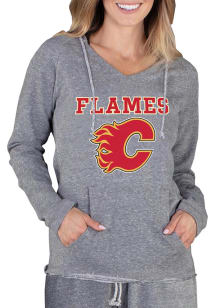 Concepts Sport Calgary Flames Womens Grey Mainstream Terry Hooded Sweatshirt