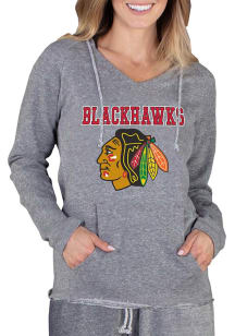 Concepts Sport Chicago Blackhawks Womens Grey Mainstream Terry Hooded Sweatshirt