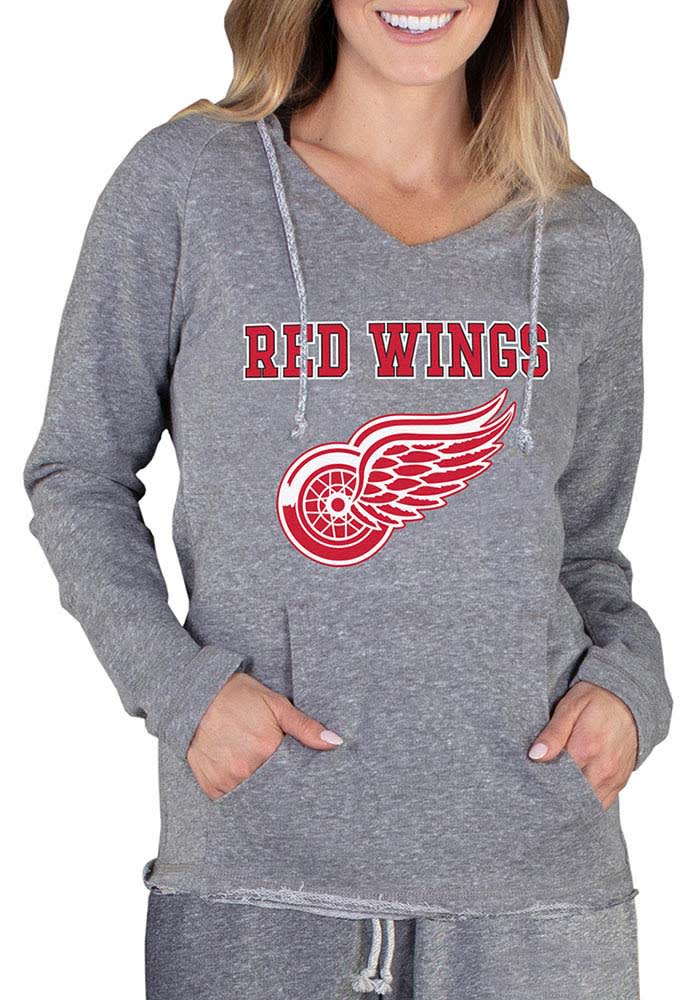 Detroit Red Wings Womens Grey Mainstream Terry Hooded Sweatshirt
