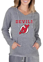 New Jersey Devils Womens Grey Mainstream Terry Hooded Sweatshirt