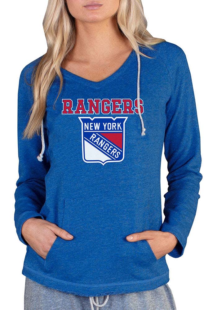 New York Rangers Womens Blue Mainstream Terry Hooded Sweatshirt