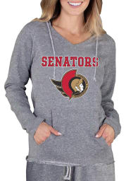Ottawa Senators Womens Grey Mainstream Terry Hooded Sweatshirt