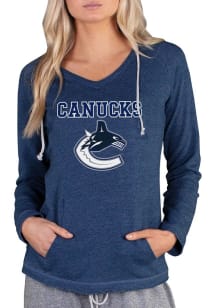Concepts Sport Vancouver Canucks Womens Navy Blue Mainstream Terry Hooded Sweatshirt