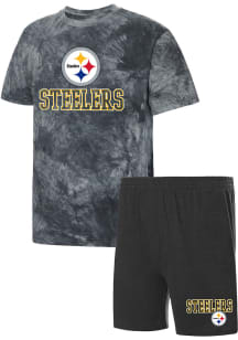 Pittsburgh Steelers Mens Black BILLBOARD Shorts