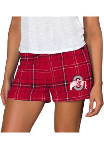 Concepts Sport Ohio State Buckeyes Womens Black Ultimate Flannel Shorts