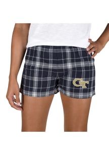 Concepts Sport GA Tech Yellow Jackets Womens Grey Ultimate Flannel Shorts