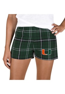Concepts Sport Miami Hurricanes Womens Black Ultimate Flannel Shorts