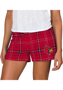 Concepts Sport Louisville Cardinals Womens Black Ultimate Flannel Shorts