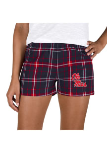 Concepts Sport Ole Miss Rebels Womens Red Ultimate Flannel Shorts
