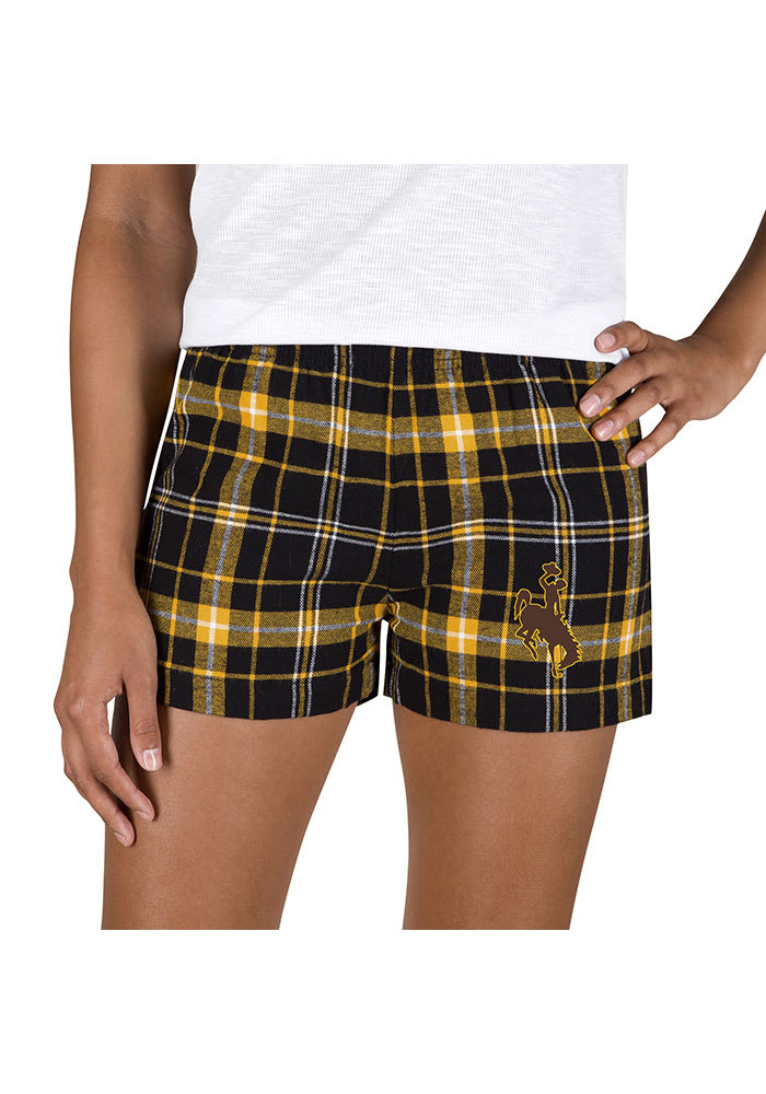 Wyoming Cowboys Womens Gold Ultimate Flannel Shorts