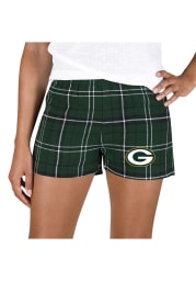 Green Bay Packers Womens Black Ultimate Flannel Shorts