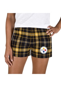 Concepts Sport Pittsburgh Steelers Womens Gold Ultimate Flannel Shorts