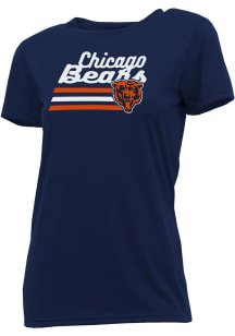 Chicago Bears Womens Navy Blue Marathon Short Sleeve T-Shirt