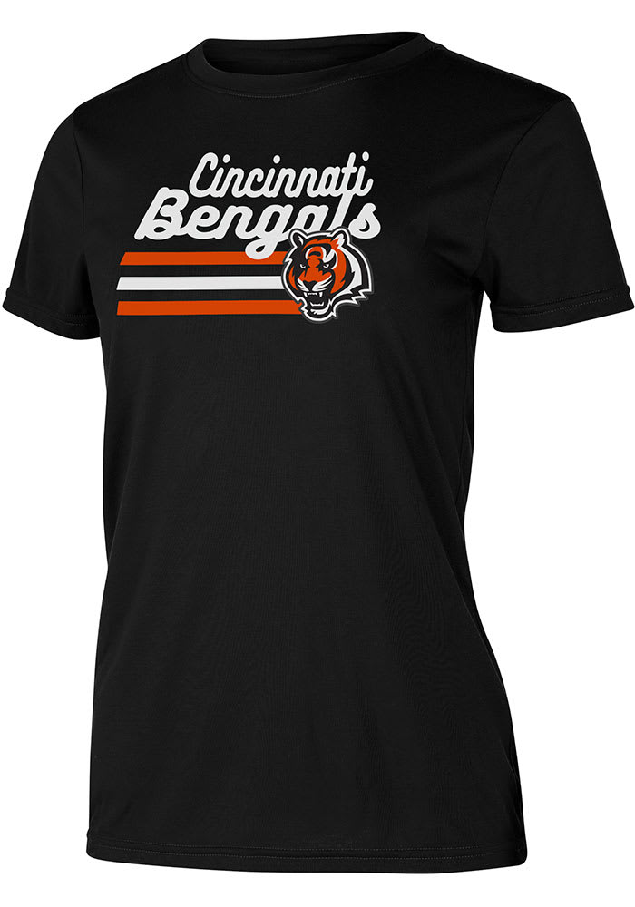 Cincinnati Bengals Womens Black Marathon Short Sleeve T-Shirt