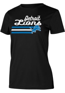 Detroit Lions Womens Black Marathon Short Sleeve T-Shirt